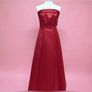 Night Moves Strapless Red Evening Gown